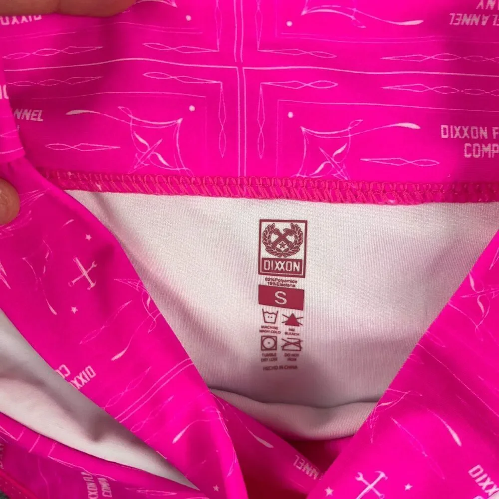 Dixxon Flannel Co Bikini Two Piece Swimsuit Hot Pink White Women's S NWOT